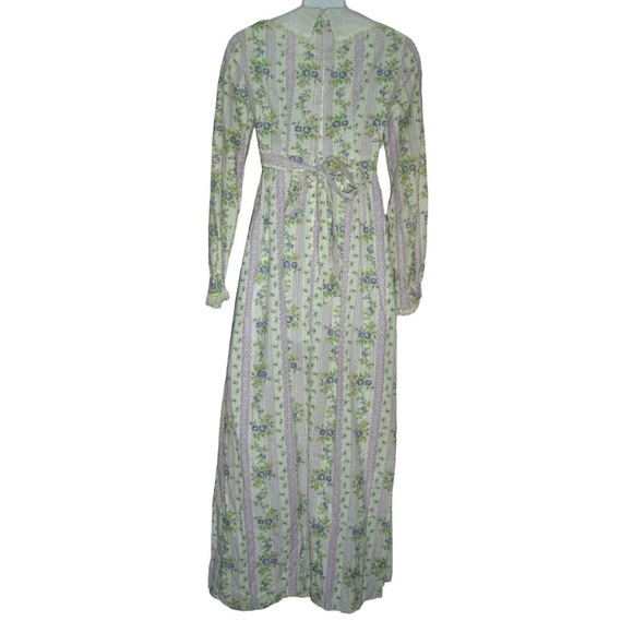 Vintage 60's 70's Gunne Sax Prairie Dress Cottagecore Floral Lace Victorian - Picture 4 of 11